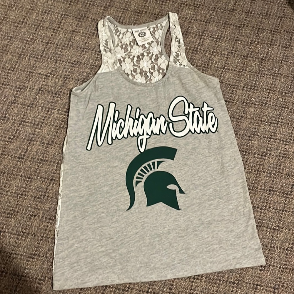 Michigan State lace back tank size small